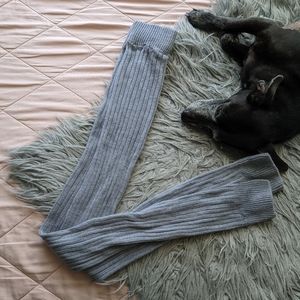 36" Gray Stirrup Leg Warmers